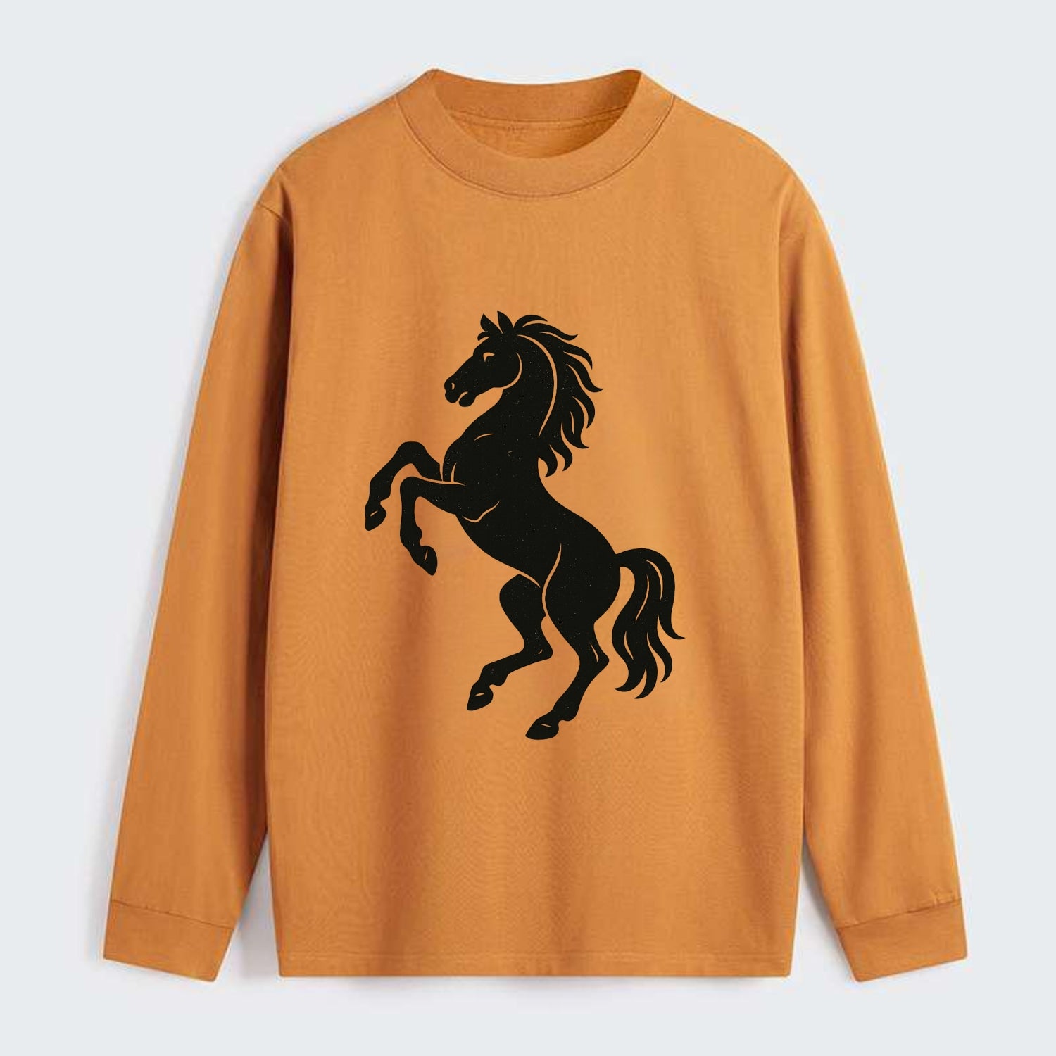 Stallion rearing on hind legs - Classic Long Sleeve Shirt - Orange