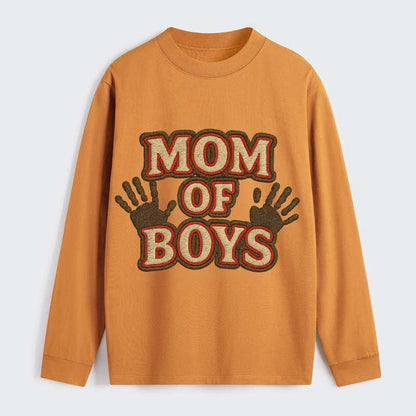 Mom Of Boys  - Classic Long Sleeve Shirt - Orange