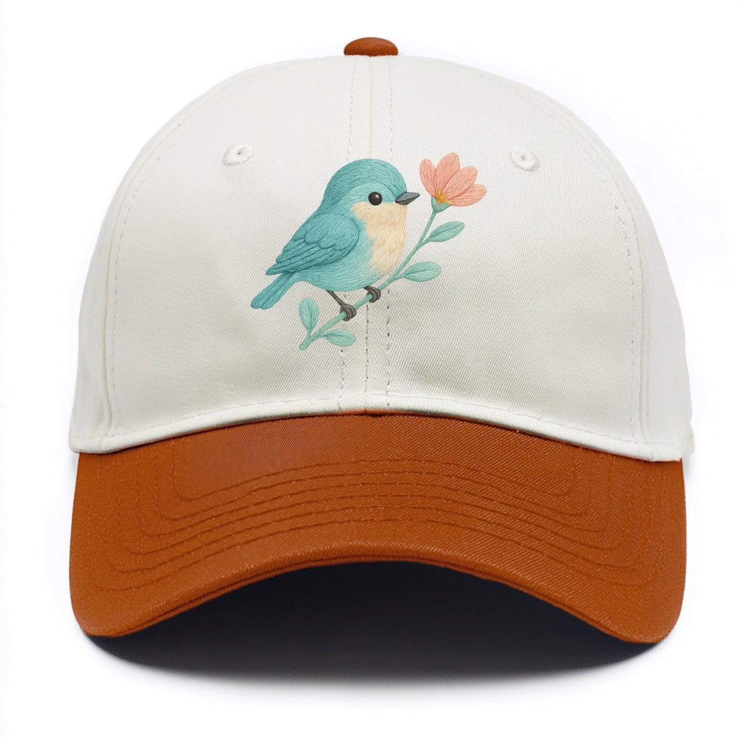 Aqua Chickadee - Two Tone Cap - Orange