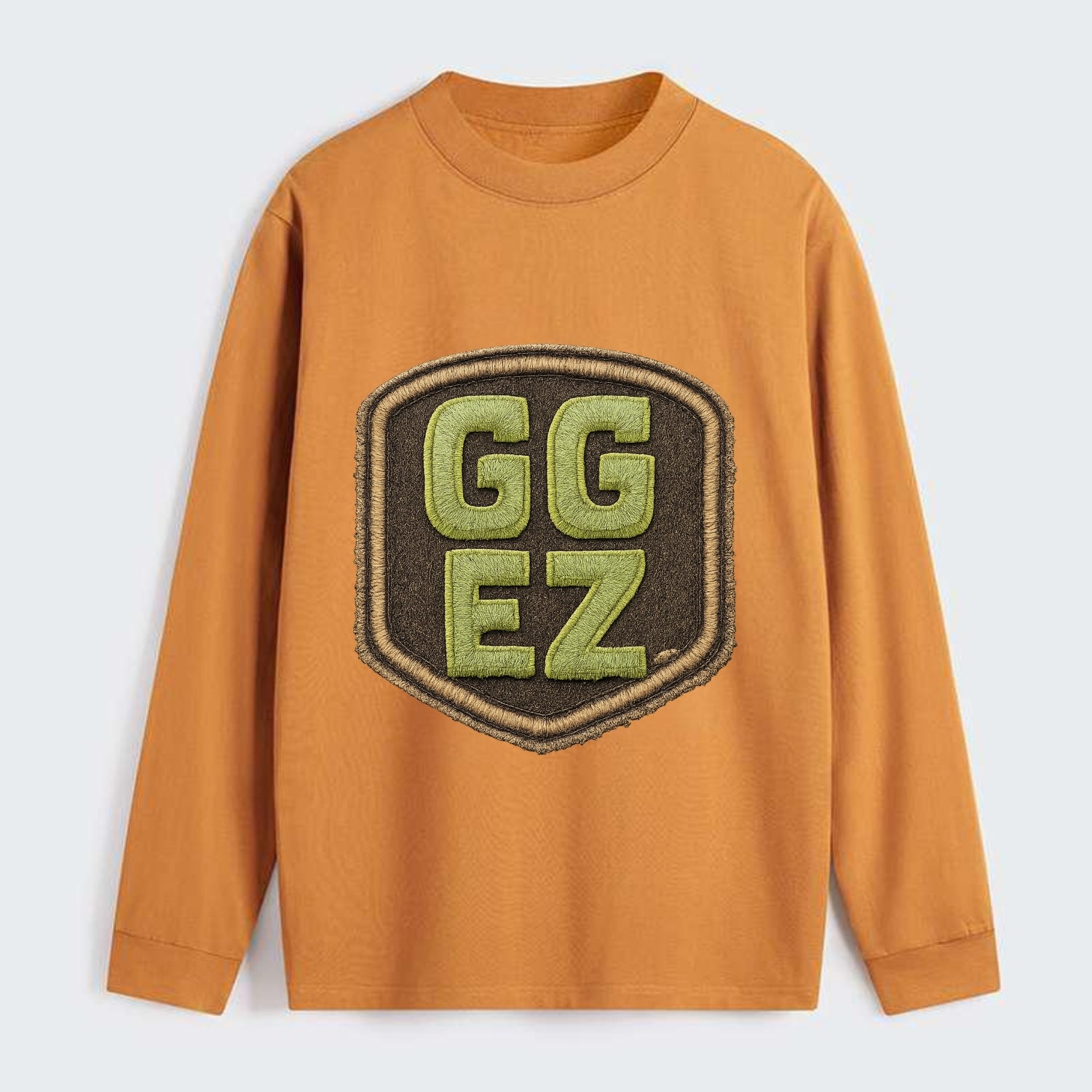 GG EZ - victory text in neon green , easy win - Classic Long Sleeve Shirt - Orange