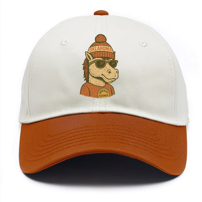 Norman Sooner Horse wearing Oklahoma bea - Two Tone Cap - Orange