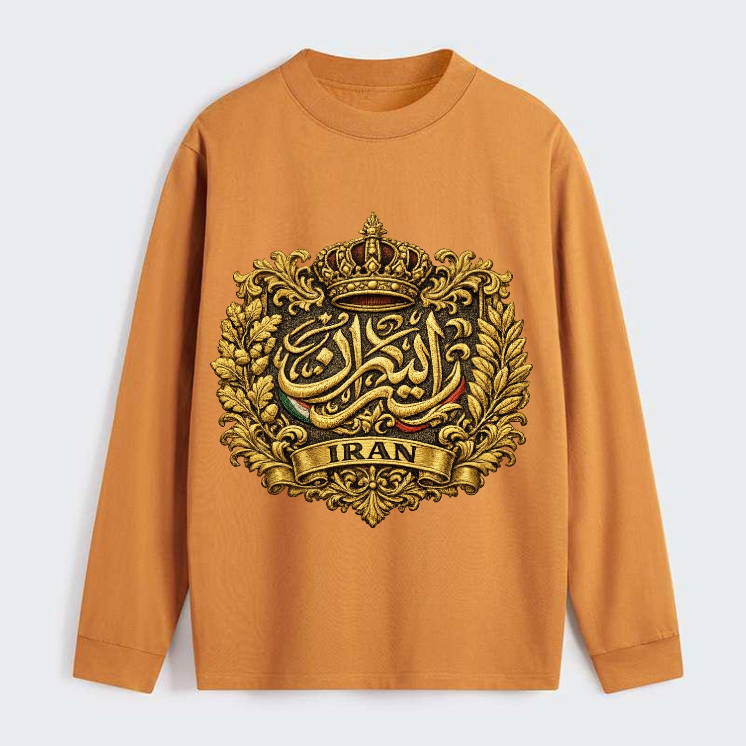 Iran Persian Calligraphy Crest - Classic Long Sleeve Shirt - Orange
