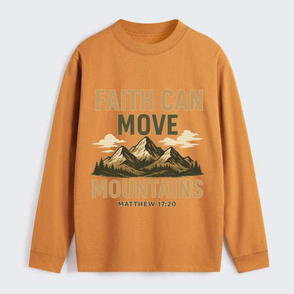 Matthew 17:20 Mountains - Classic Long Sleeve Shirt - Orange