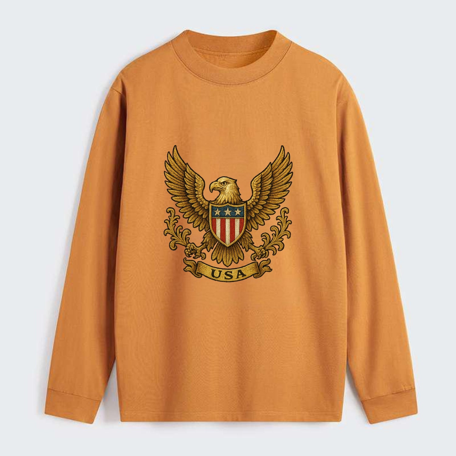 Usa Heritage Eagle 3 - Classic Long Sleeve Shirt - Orange