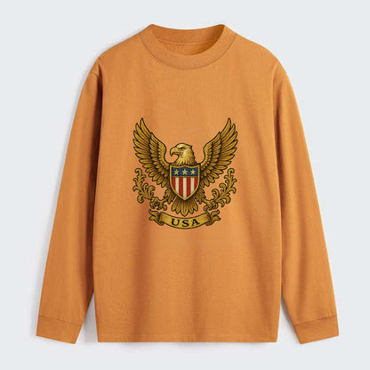 Usa Heritage Eagle 3 - Classic Long Sleeve Shirt - Orange