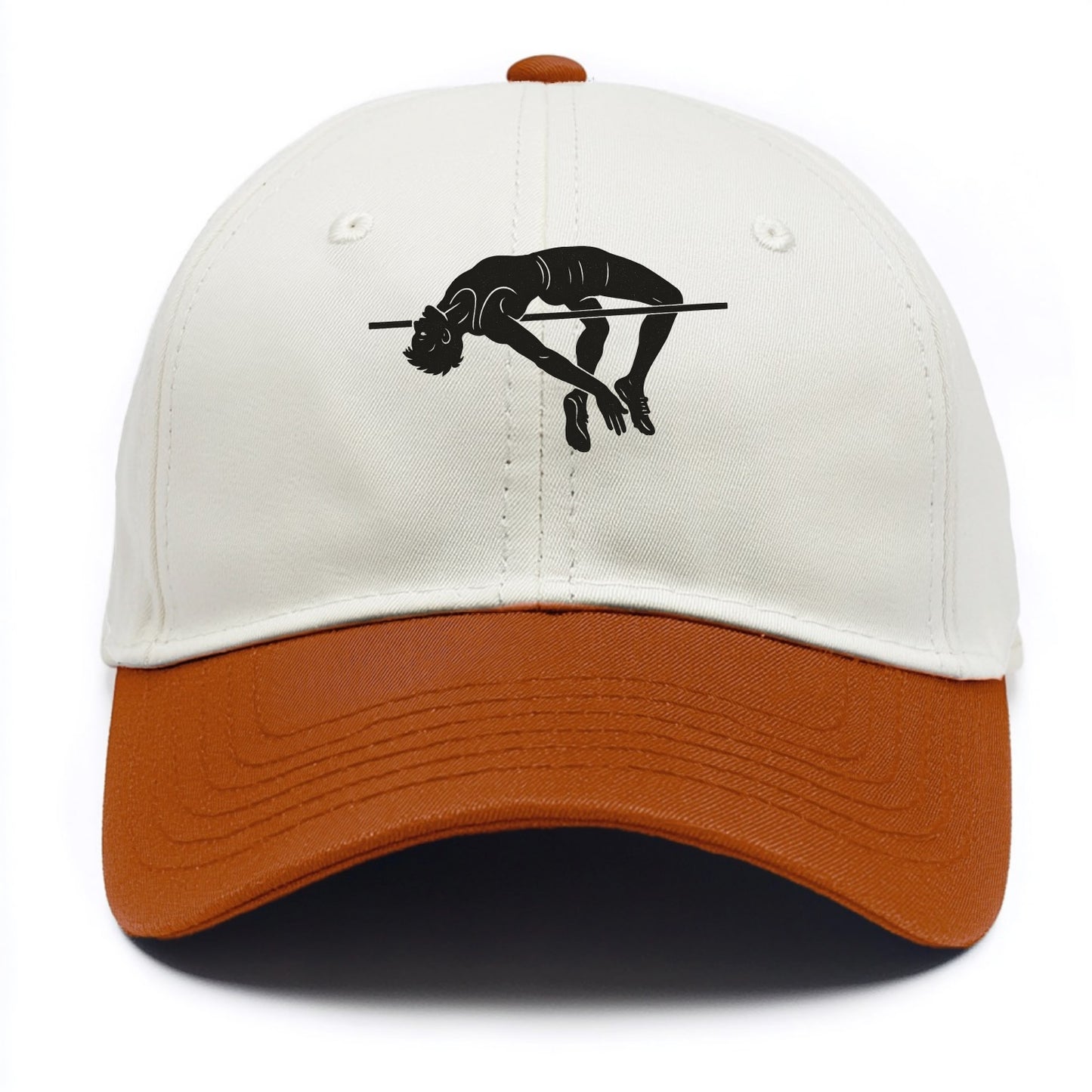 High jumper arching over bar - Two Tone Cap - Orange