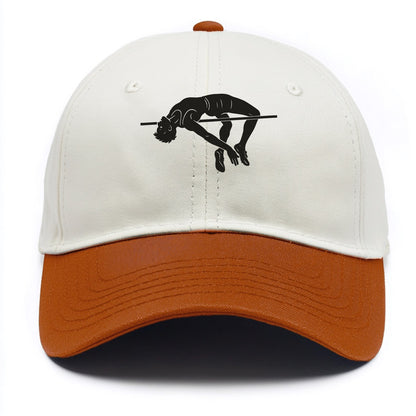 High jumper arching over bar - Two Tone Cap - Orange