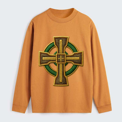 Durrow Cross - Classic Long Sleeve Shirt - Orange