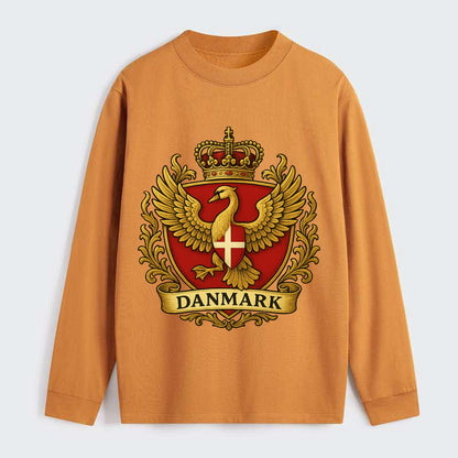 Denmark Heritage Badge - Classic Long Sleeve Shirt - Orange