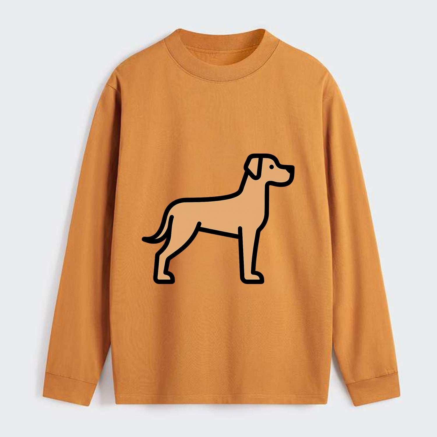 Great Dane - Fawn colored flat side profile - Classic Long Sleeve Shirt - Orange