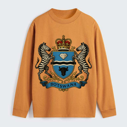 Botswana Heritage Badge - Classic Long Sleeve Shirt - Orange