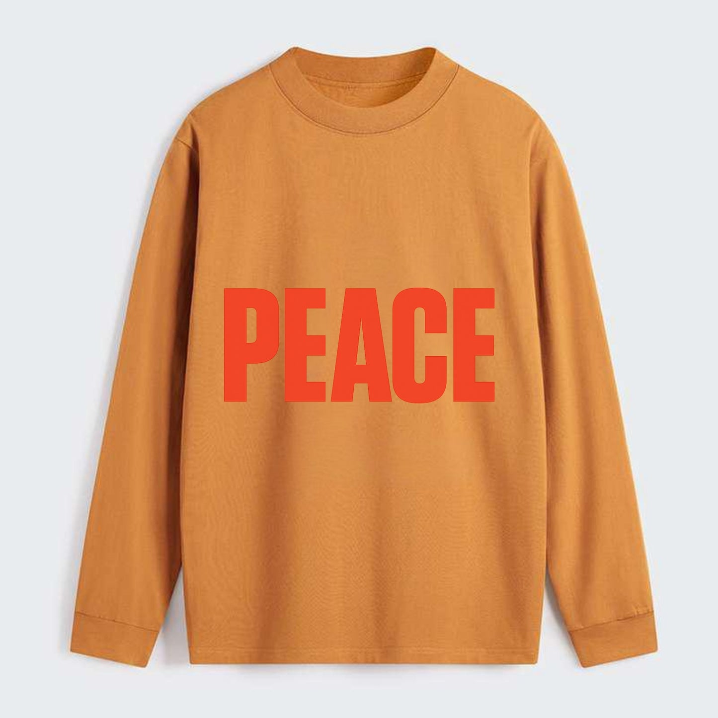 Bold typography design - "PEACE" - inner calm, tranquility, serenity - Classic Long Sleeve Shirt - Orange