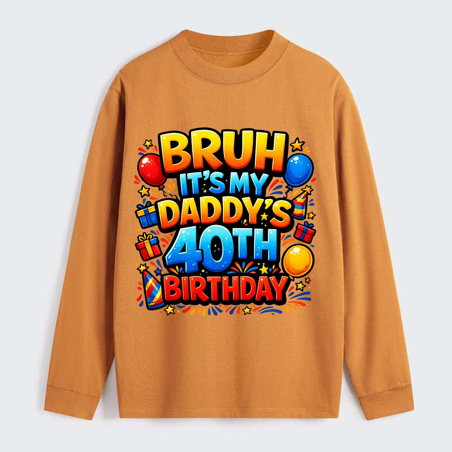 Daddy's 40th Birthday - Classic Long Sleeve Shirt - Orange