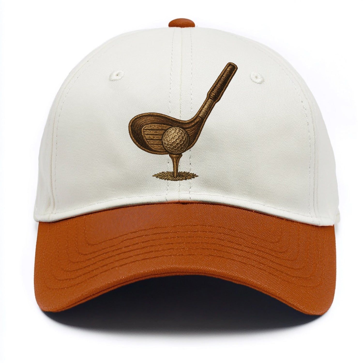 Golf Club and Ball  - Two Tone Cap - Orange