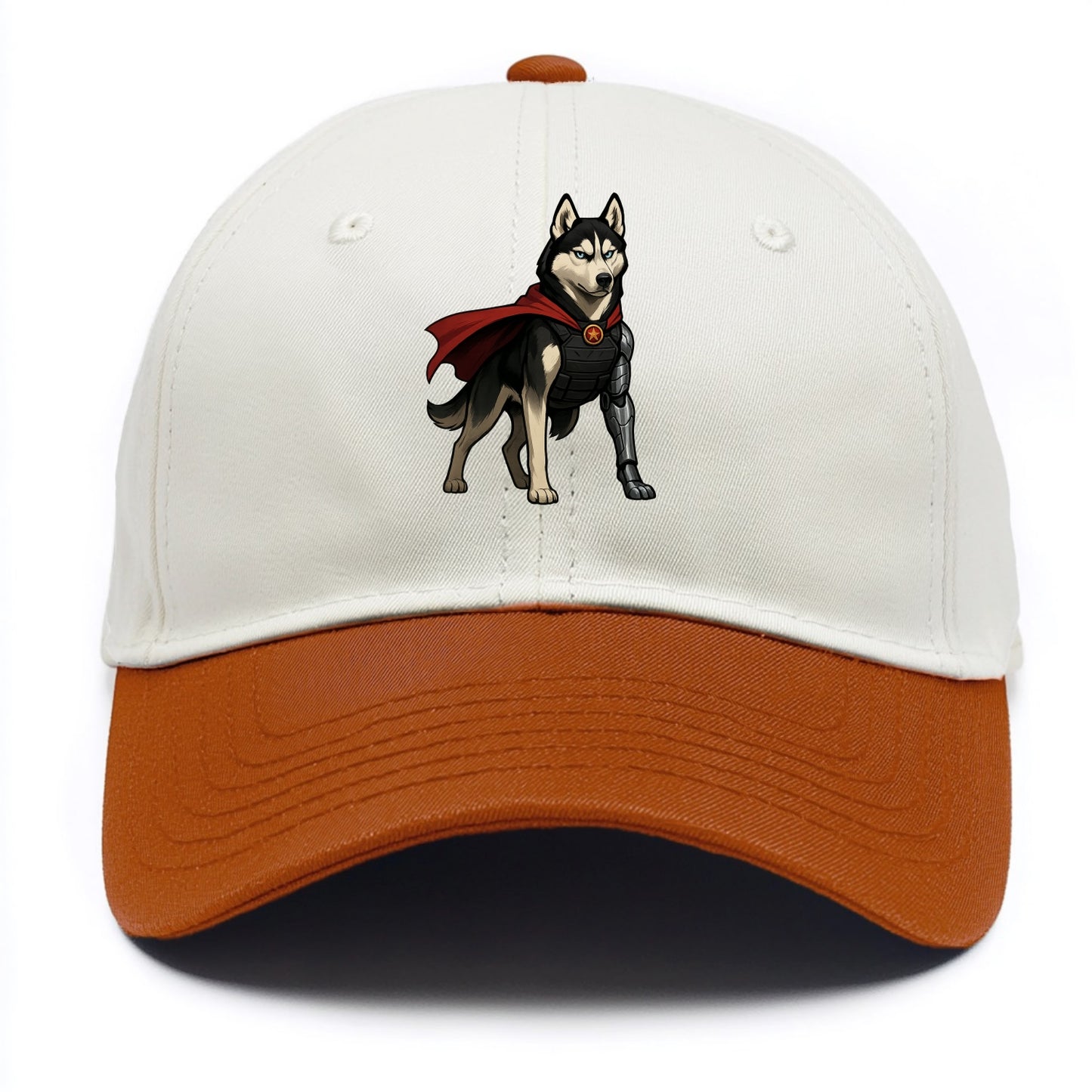 Siberian Husky Winter Soldier  - Two Tone Cap - Orange
