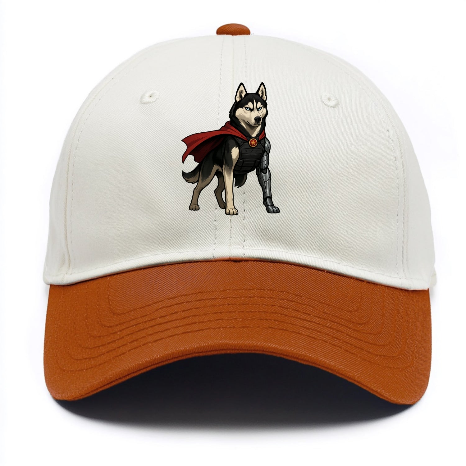 Siberian Husky Winter Soldier  - Two Tone Cap - Orange