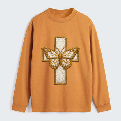 Resurrection Cross  - Classic Long Sleeve Shirt - Orange