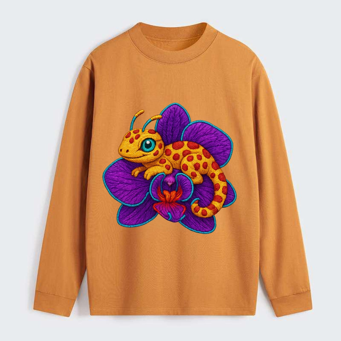 Leopard Orchid - Classic Long Sleeve Shirt - Orange