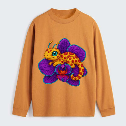 Leopard Orchid - Classic Long Sleeve Shirt - Orange