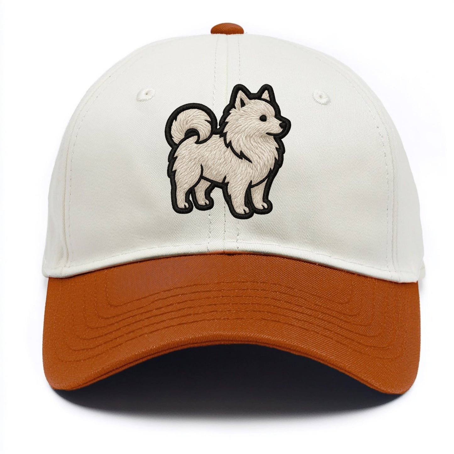 Japanese Spitz - Contemporary white spit - Two Tone Cap - Orange