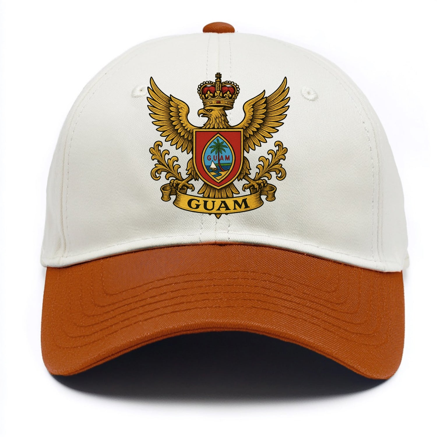 Guam Heritage Badge  - Two Tone Cap - Orange