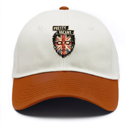 PRETTY VACANT | Blank stare Union Jack face | Empty expression | Punk nihilism | - Two Tone Cap - Orange