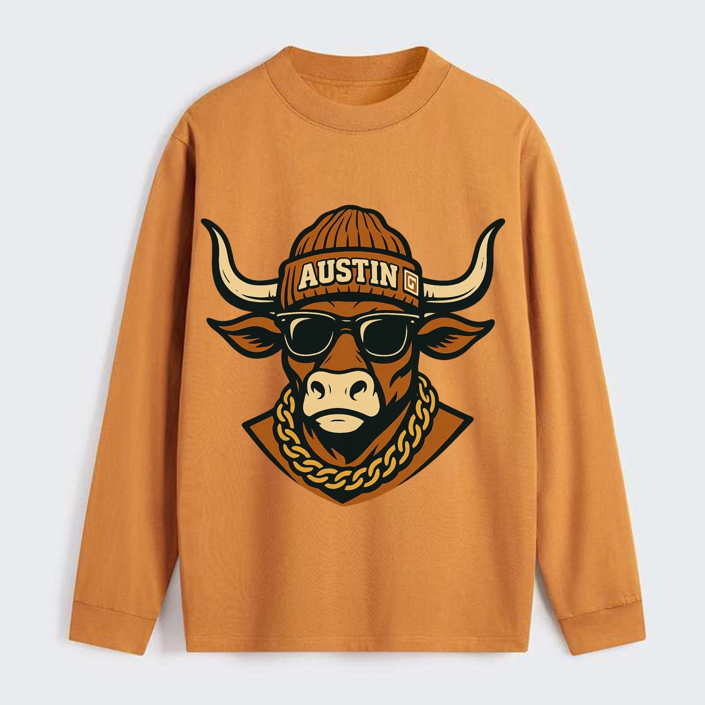 Austin Longhorn - Classic Long Sleeve Shirt - Orange