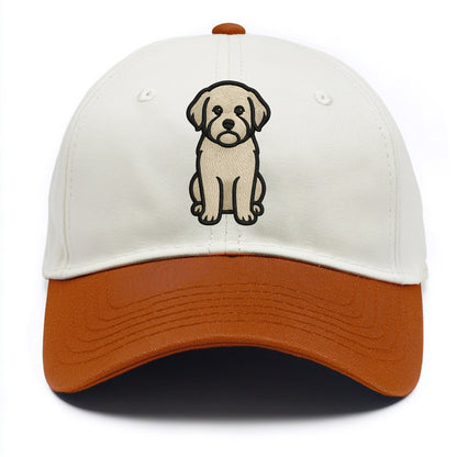 Havanese - Cream colored sitting pose - Two Tone Cap - Orange