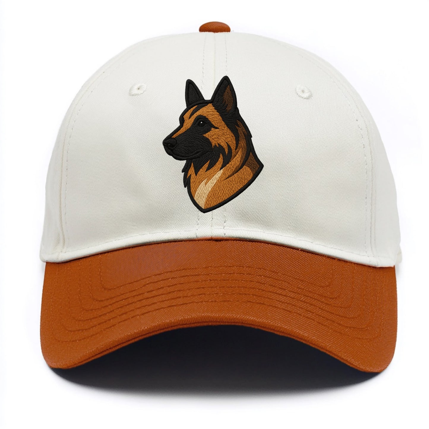 Belgian Tervuren - Fawn with black overlay embroidered design - Two Tone Cap - Orange