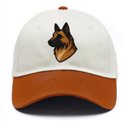 Belgian Tervuren - Fawn with black overlay embroidered design - Two Tone Cap - Orange