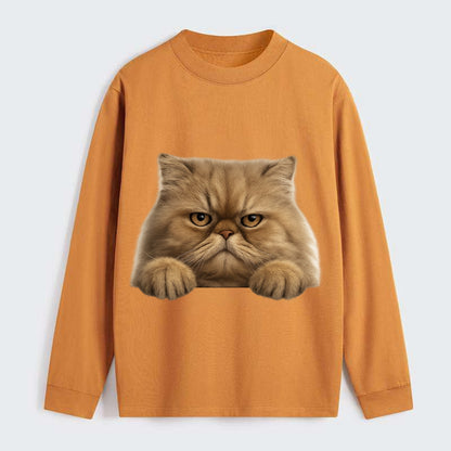 Persian Cat  - Classic Long Sleeve Shirt - Orange