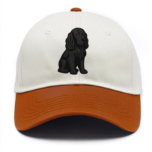 Field Spaniel - Black silky coat embroidered pose - Two Tone Cap