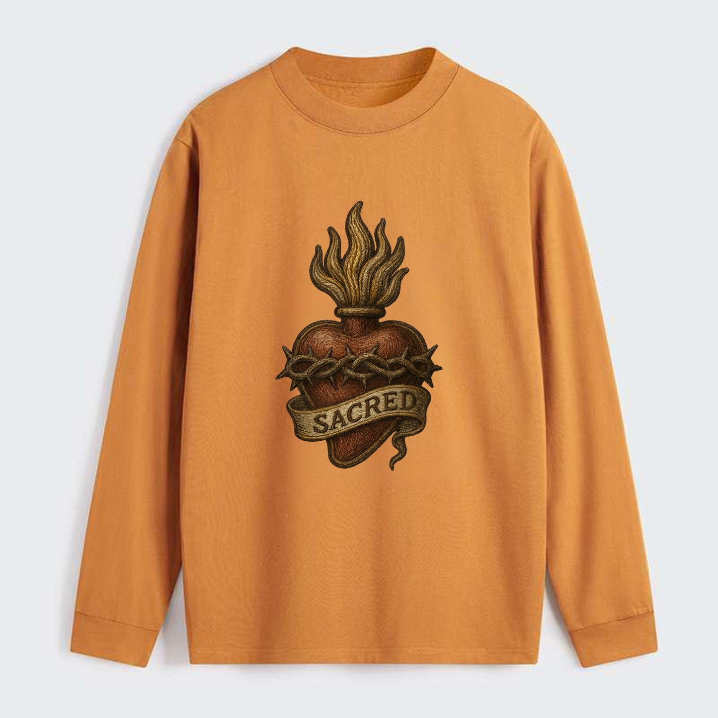 Sacred Heart  - Classic Long Sleeve Shirt - Orange