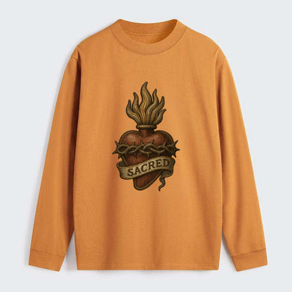 Sacred Heart  - Classic Long Sleeve Shirt - Orange