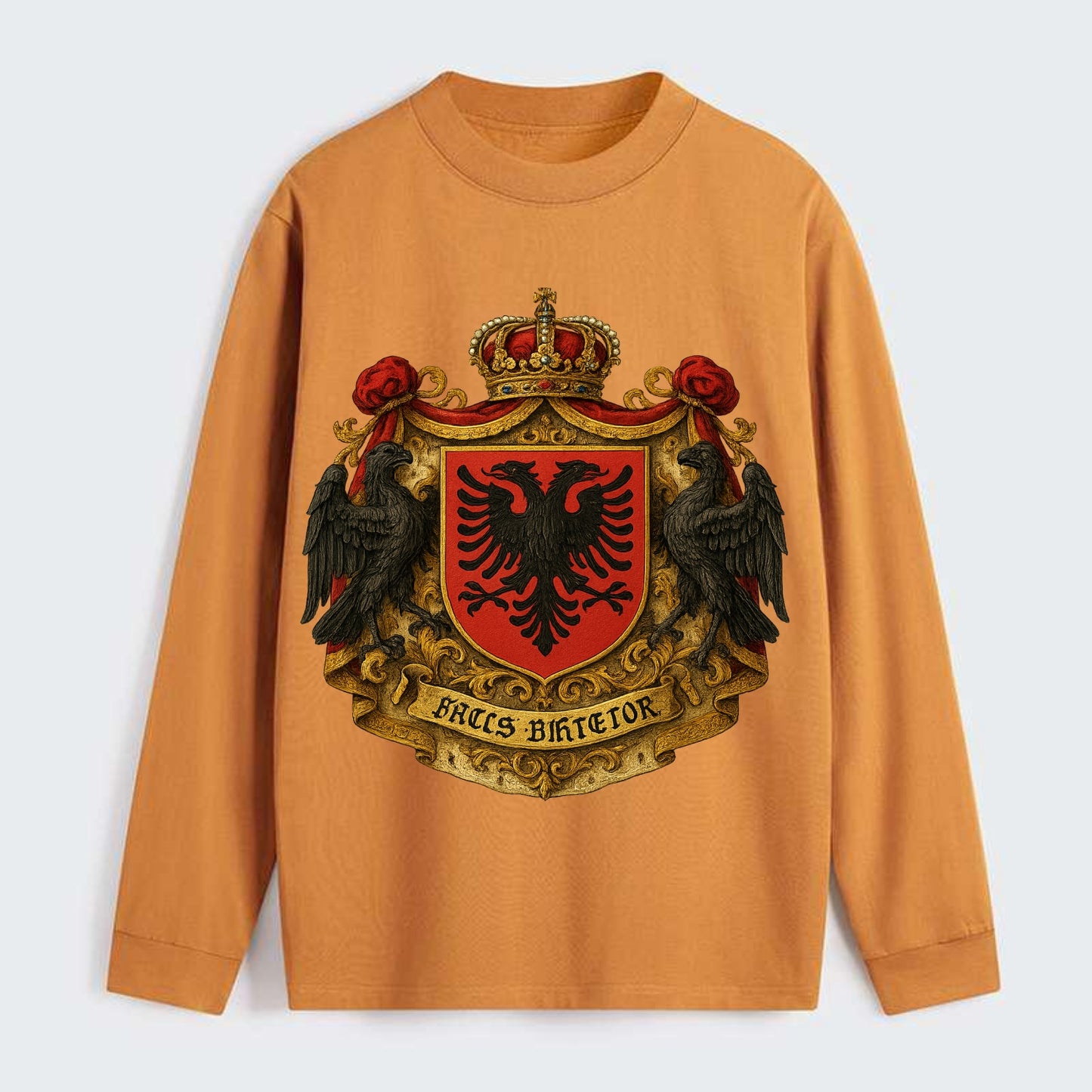 Albania Double Eagle Emblem - Classic Long Sleeve Shirt - Orange