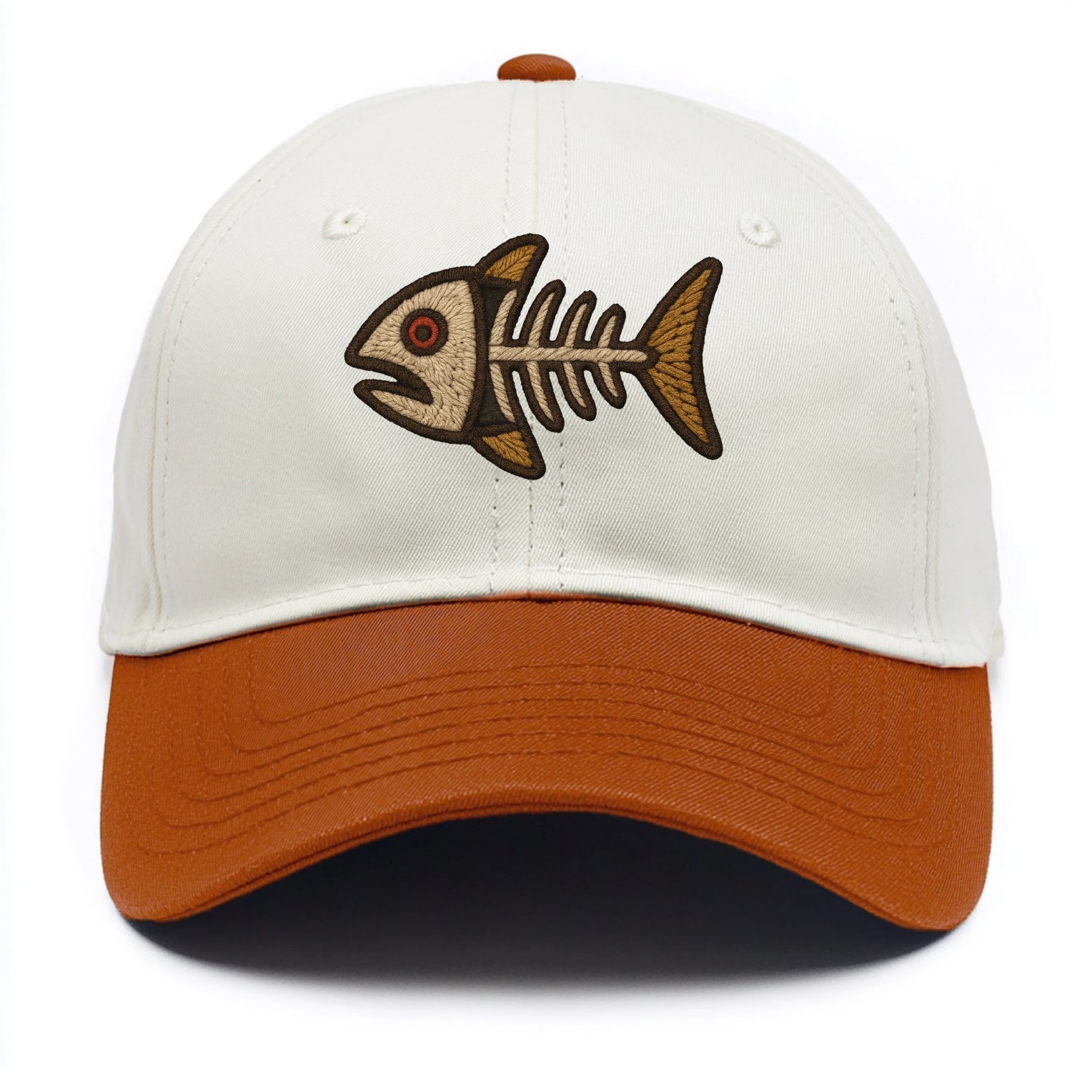 Fish Skeleton  - Two Tone Cap - Orange