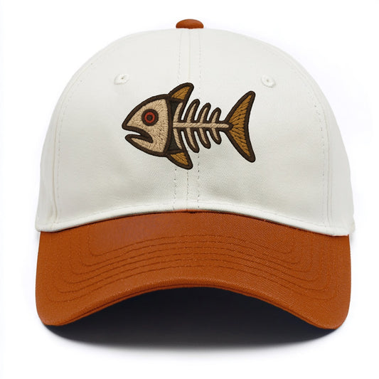 Fish Skeleton  - Two Tone Cap - Orange