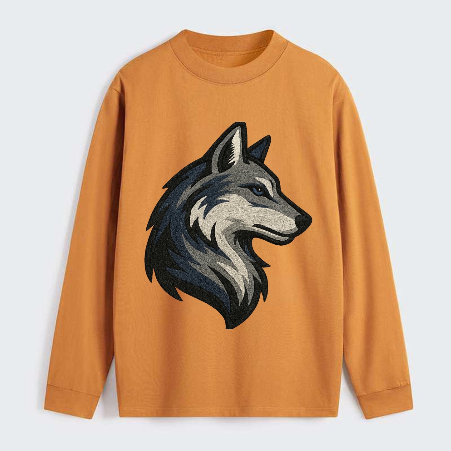 Lone Wolf Wanderer  - Classic Long Sleeve Shirt - Orange