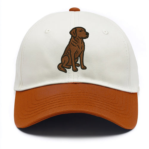Chesapeake Bay Retriever - Brown wavy coat embroidered sitting pose - Two Tone Cap
