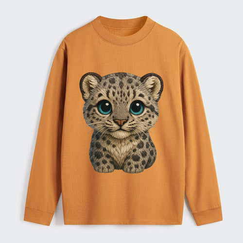Baby Snow Leopard Cub - gray spotted, thick fur, blue-green eyes, - Classic Long Sleeve Shirt