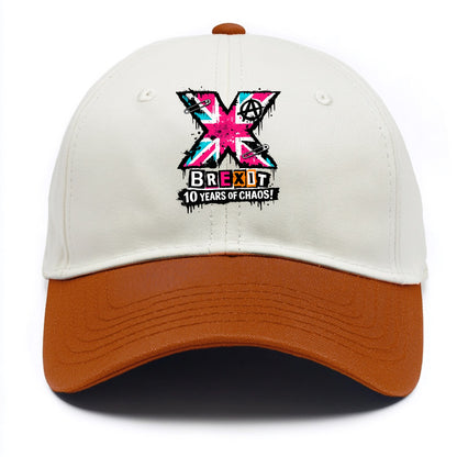 X YEARS | Roman numeral X massive | Union Jack fill pattern | Bold statement design - Two Tone Cap - Orange