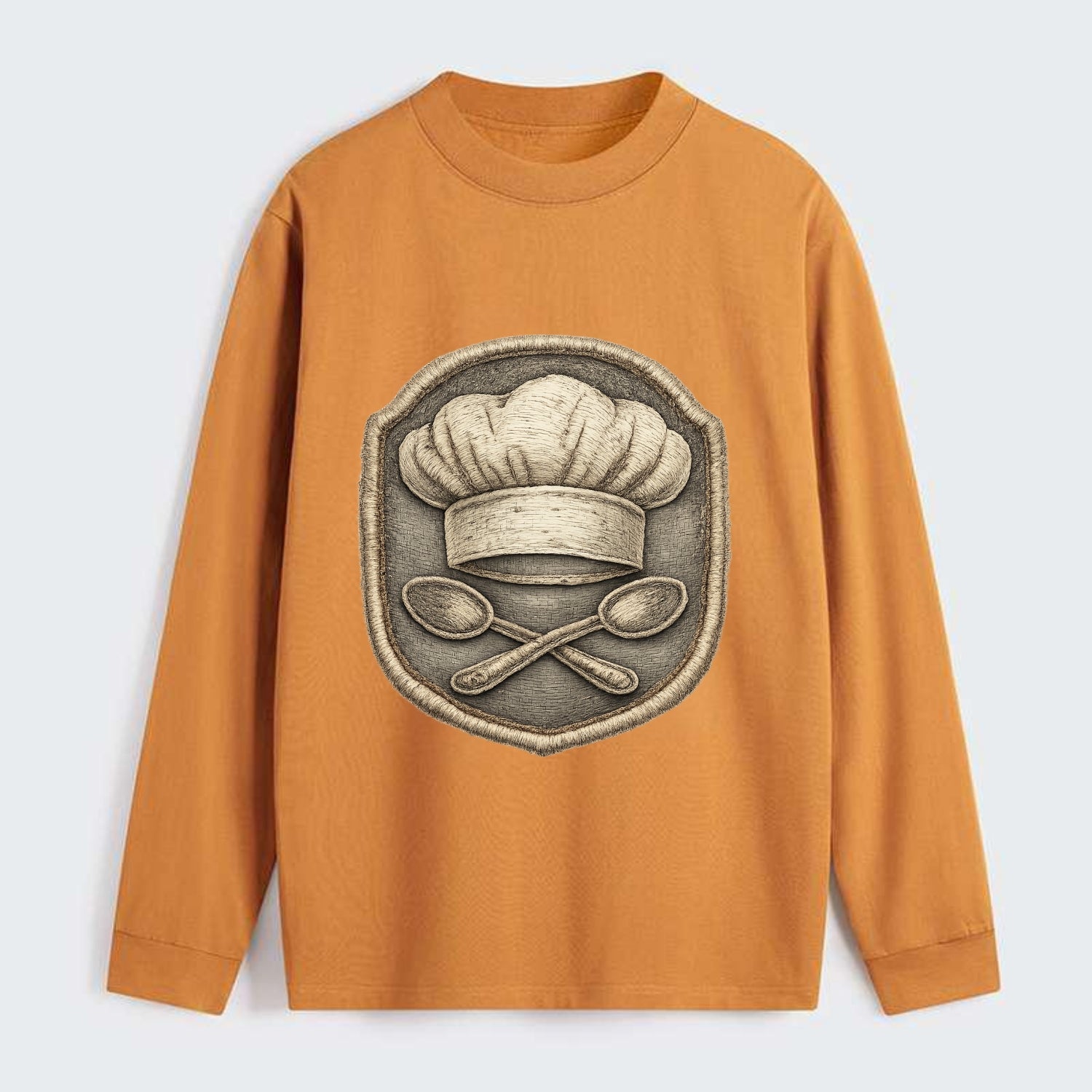 COOKING CHEF HAT - toque blanche with crossed spoons in white and - Classic Long Sleeve Shirt - Orange