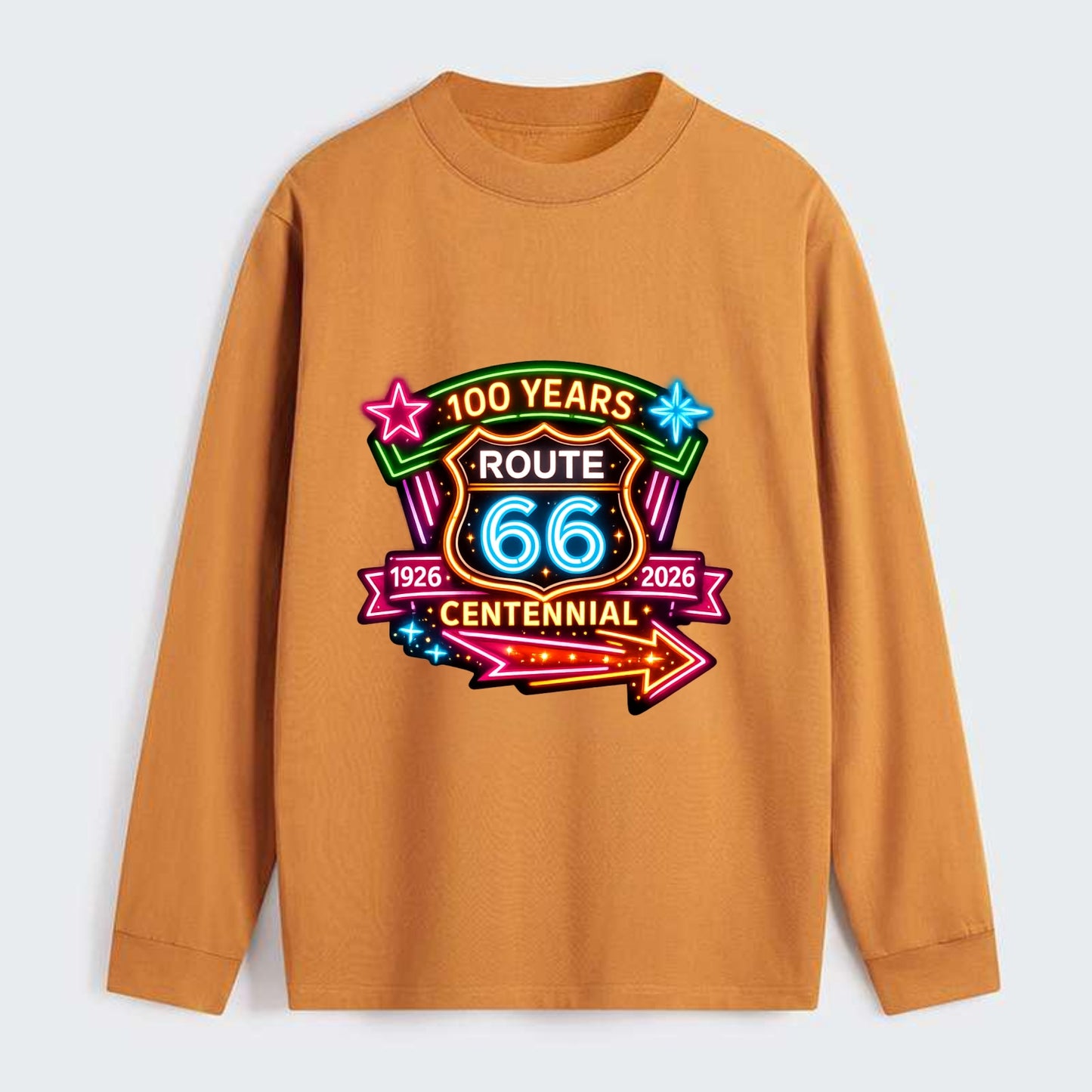 CENTENNIAL BADGE | 100 Years celebration emblem | 1926-2026 dates | - Classic Long Sleeve Shirt - Orange