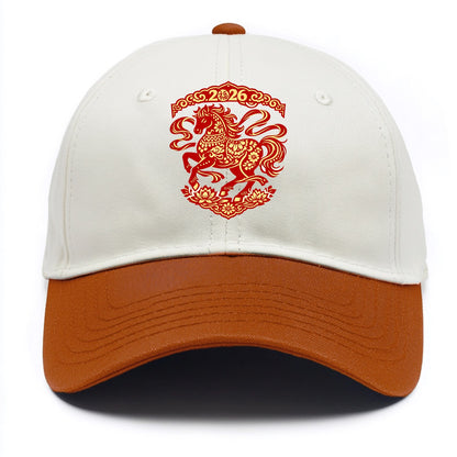 DANCING HORSE | Elegant prancing horse in motion | Graceful curved pose | Floating - Two Tone Cap - Orange