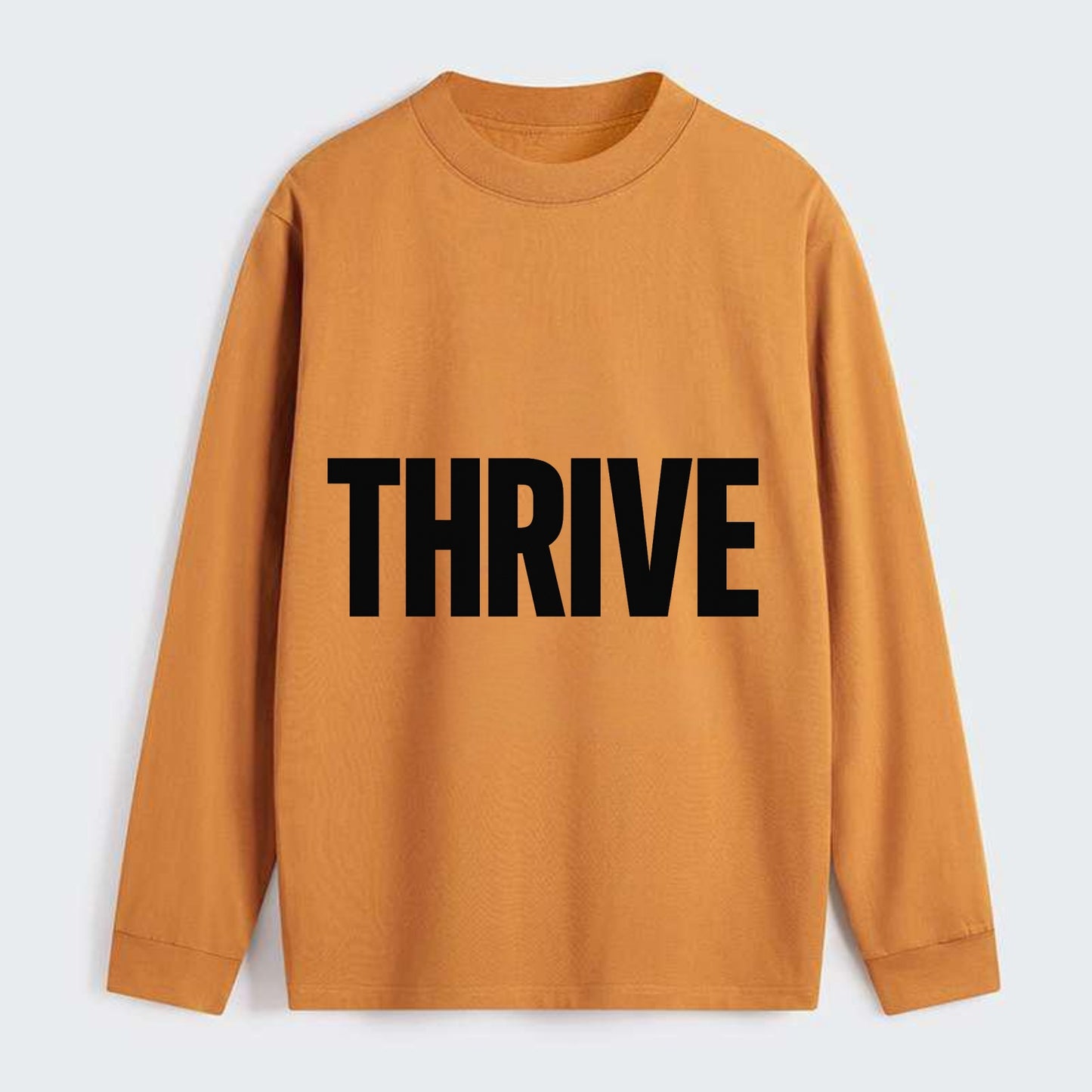 Bold typography design - "THRIVE" - flourishing, doing well - Classic Long Sleeve Shirt - Orange