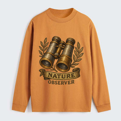 Binoculars for birdwatching - nature observer - Classic Long Sleeve Shirt - Orange