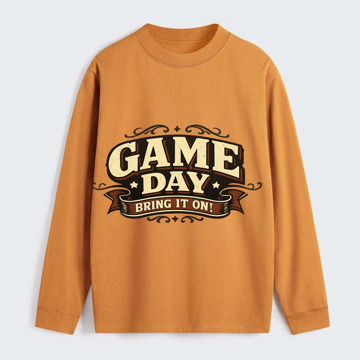 Bold typography design - "GAME DAY" - competition ready, bring it on - Classic Long Sleeve Shirt - Orange
