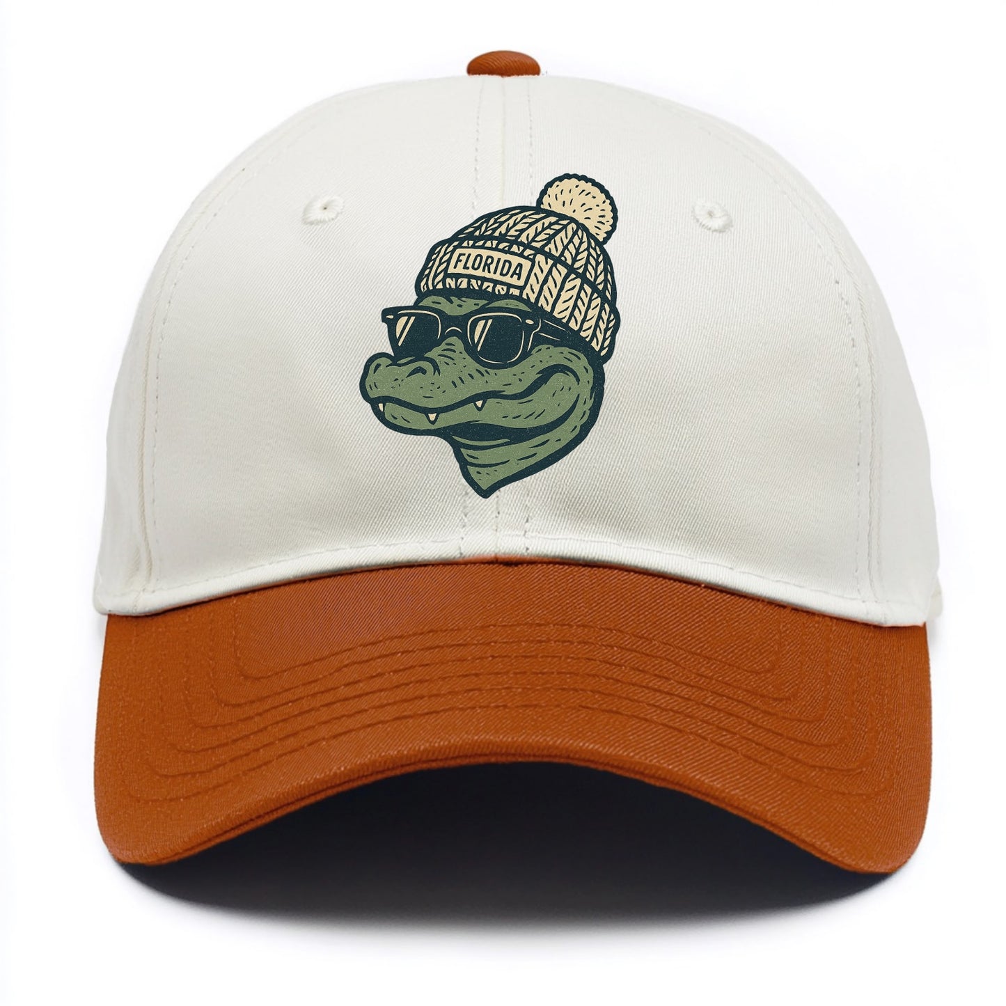 Gainesville Gator wearing Florida beanie - Two Tone Cap - Orange