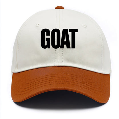 Bold typography design - "GOAT" - greatest of all time - Two Tone Cap - Orange