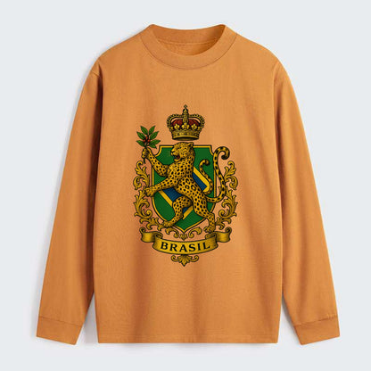 Brazil Jaguar Emblem  - Classic Long Sleeve Shirt - Orange